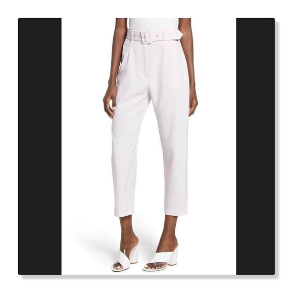 WAYF "Essex" Belted Crop Trouser Pants - size Small in Lavender - Picture 1 of 12
